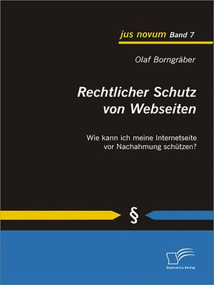 cover image of Rechtlicher Schutz von Webseiten